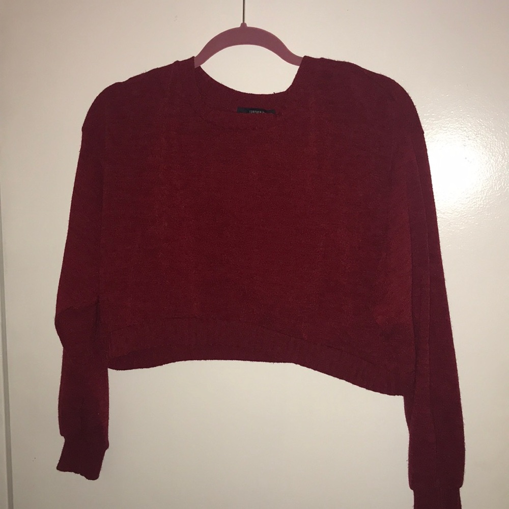 Dark red sweater crop!